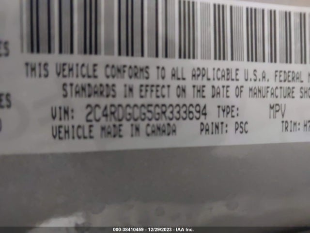 Dodge Grand Caravan Sxt 2016 2C4RDGCG5GR333694 Image 9