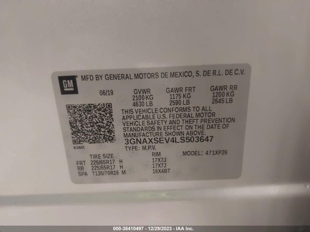 Chevrolet Equinox Awd Ls 2020 3GNAXSEV4LS503647 Image 9