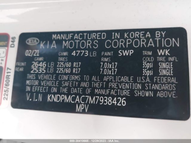 KNDPMCAC7M7938426 KIA Sportage Lx