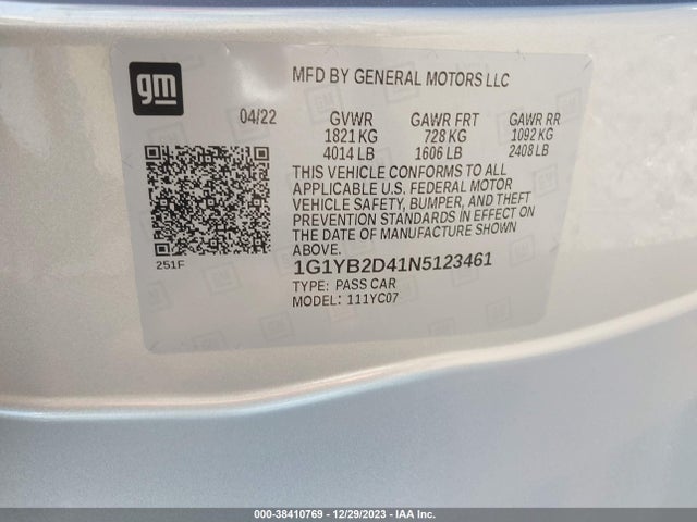 Chevrolet Corvette Stingray Rwd  2lt 2022 1G1YB2D41N5123461 Image 9