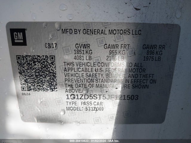 Chevrolet MALIBU LT 2018 1G1ZD5ST5JF121503 Image 9
