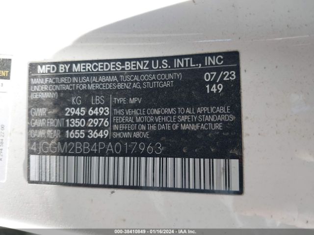 4JGGM2BB4PA017963 Mercedes-Benz Eqe 350+ Suv
