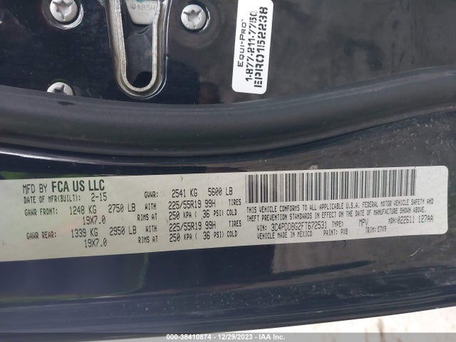 Dodge Journey Sxt 2015 3C4PDDBG2FT672531 Image 9