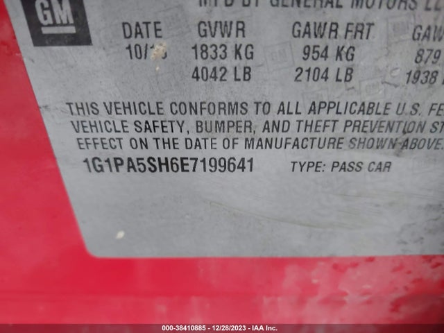 Chevrolet Cruze Ls Auto 2014 1G1PA5SH6E7199641 Image 9