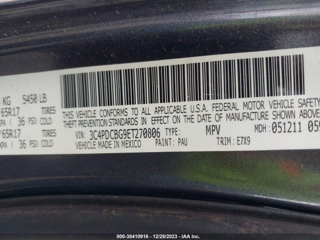 Dodge Journey Sxt 2014 3C4PDCBG9ET270806 Image 9