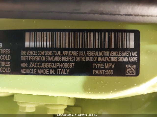 ZACCJBBB3JPH09697 Jeep Renegade Altitude 4x4