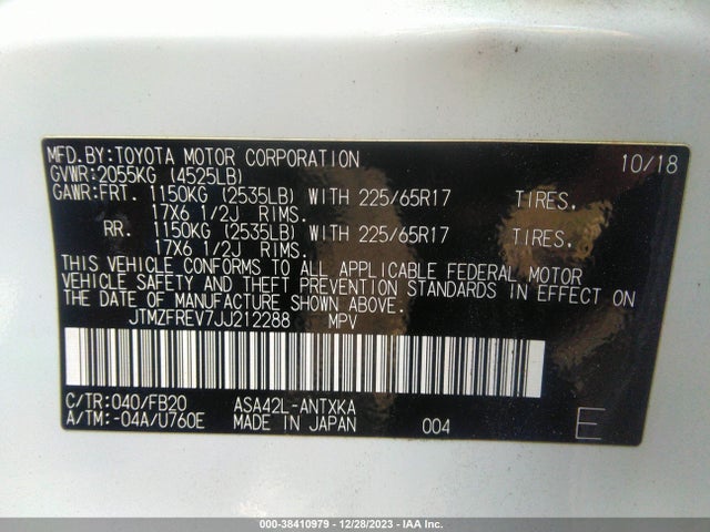 Toyota RAV4 LE 2018 JTMZFREV7JJ212288 Image 9