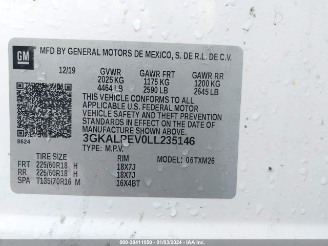 3GKALPEV0LL235146 GMC Terrain Fwd Slt