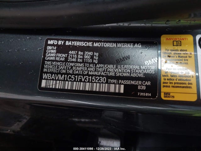 WBAVM1C51FV315230 BMW X1 Sdrive28i