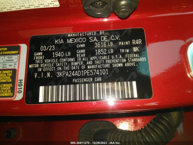 3KPA24AD1PE574101 KIA RIO S