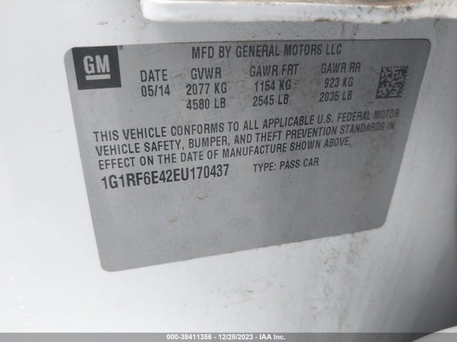 Chevrolet Volt 2014 1G1RF6E42EU170437 Image 9