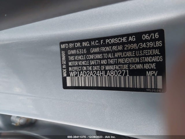 2017 PORSCHE CAYENNE WP1AD2A24HLA80271 Photo 8