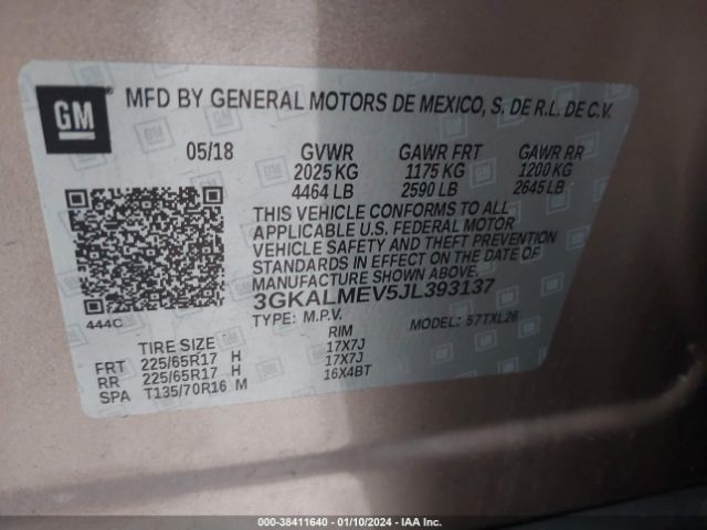 3GKALMEV5JL393137 GMC Terrain Sle