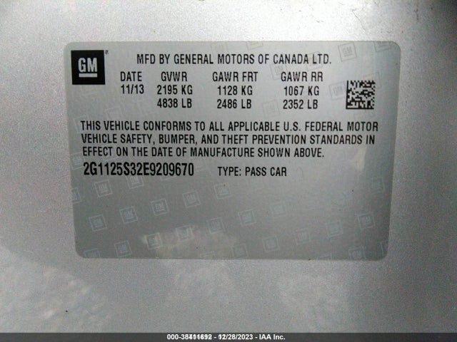 Chevrolet Impala 2lt 2014 2G1125S32E9209670 Image 9