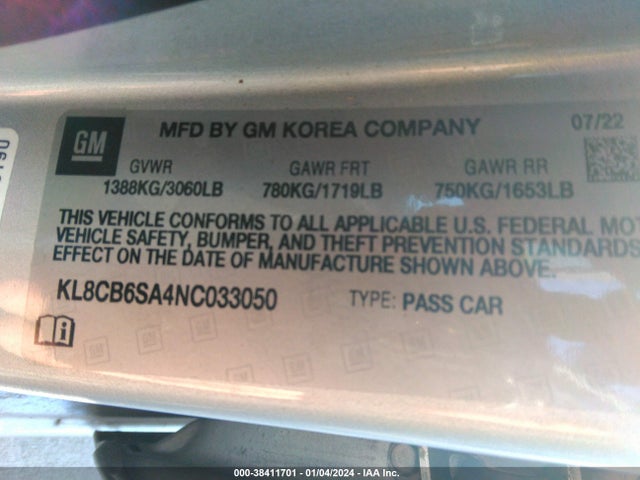 Chevrolet Spark Fwd Ls Automatic 2022 KL8CB6SA4NC033050 Image 9