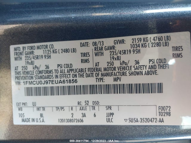 Ford Escape Titanium 2014 1FMCU0J97EUA61856 Image 9