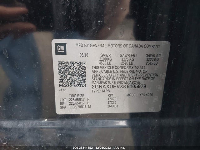 Chevrolet EQUINOX LT 2019 2GNAXUEVXK6105979 Image 9