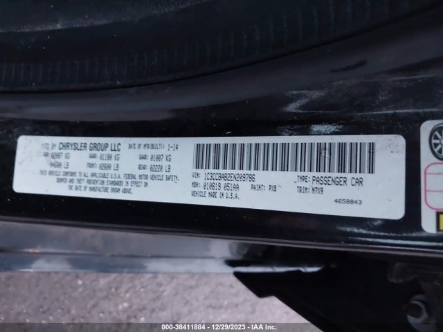 1C3CCBAB2EN209786 Chrysler 200 LX
