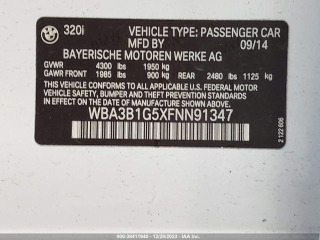 WBA3B1G5XFNN91347 BMW 320i