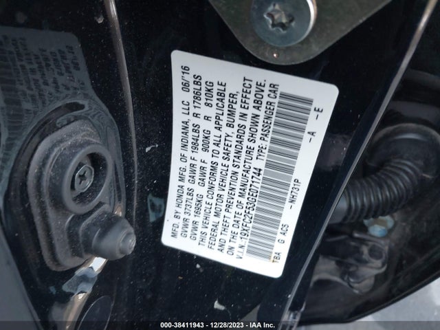 Honda Civic Lx 2016 19XFC2F53GE071744 Image 9