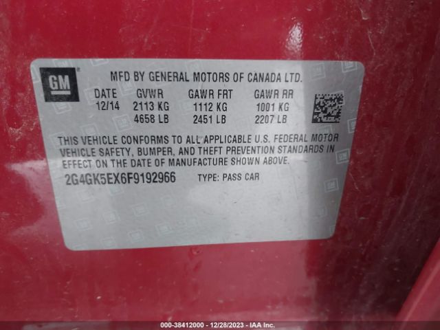 2G4GK5EX6F9192966 Buick Regal Turbo