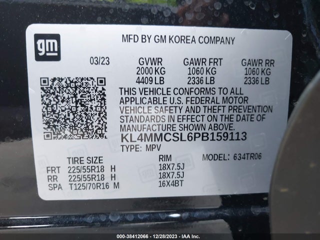 KL4MMCSL6PB159113 Buick Encore Gx Preferred Awd