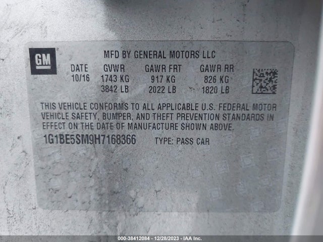 Chevrolet Cruze Lt Auto 2017 1G1BE5SM9H7168366 Image 9