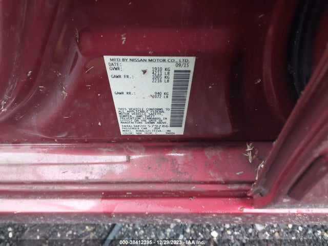 2015 NISSAN ALTIMA 2.5 S VIN: 1N4AL3AP2FC579286