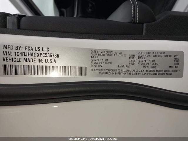 2023 JEEP GRAND CHEROKEE LAREDO 4X4 VIN: 1C4RJHAGXPC536736