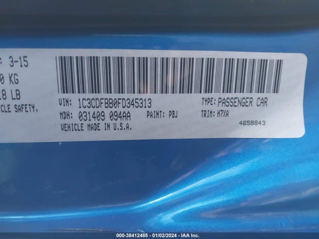 Dodge DART SXT 2015 1C3CDFBB0FD345313 Image 9