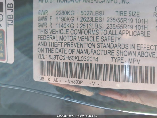 Acura Rdx Technology Pkg 2019 5J8TC2H50KL032014 Image 9