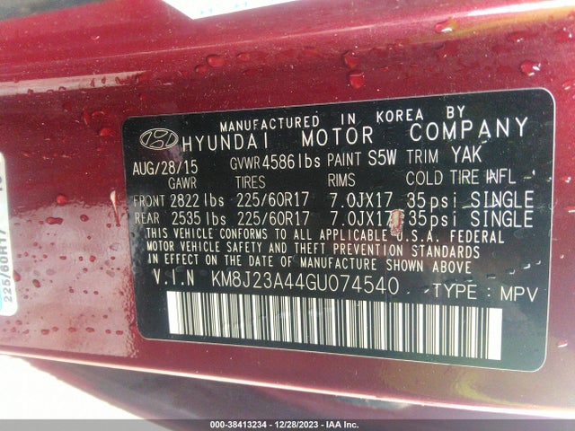Hyundai TUCSON SE 2016 KM8J23A44GU074540 Image 9