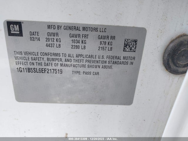 Chevrolet Malibu 1ls 2014 1G11B5SL6EF217519 Image 9