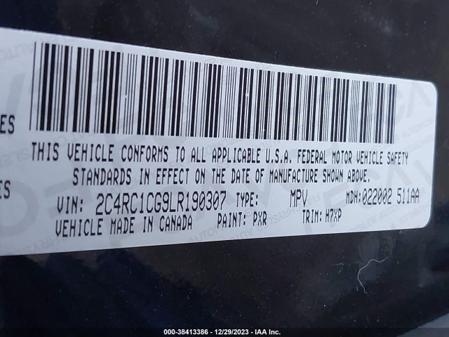2C4RC1CG9LR190307 Chrysler Voyager Lx