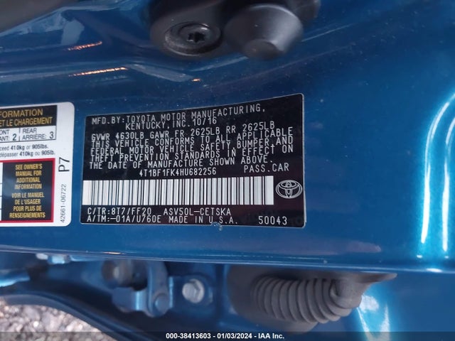 Toyota CAMRY SE 2017 4T1BF1FK4HU682256 Image 9