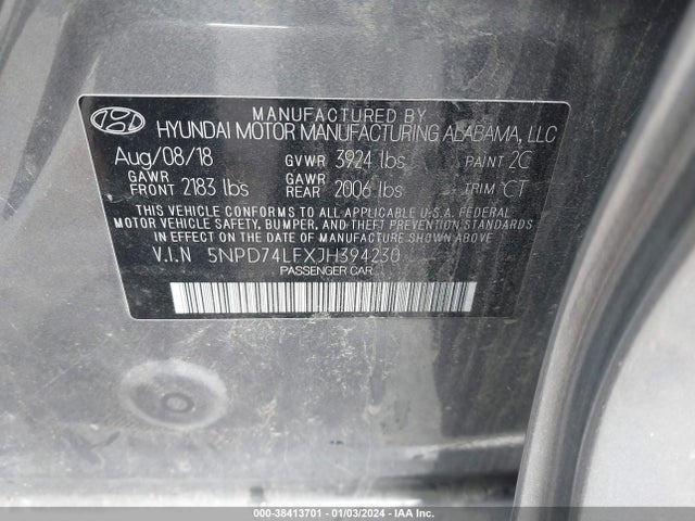 Hyundai ELANTRA SE 2018 5NPD74LFXJH394230 Image 9