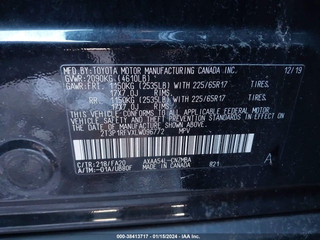 Toyota Rav4 Xle 2020 2T3P1RFVXLW096772 Image 9