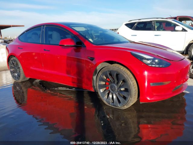 38413740 :رقم المزاد ، 5YJ3E1EC6NF299588 vin ، 2022 Tesla Model 3 Performance Dual Motor All-wheel Drive مزاد بيع