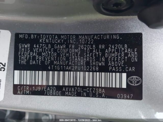 4T1G11AK2PU102268 Toyota CAMRY SE