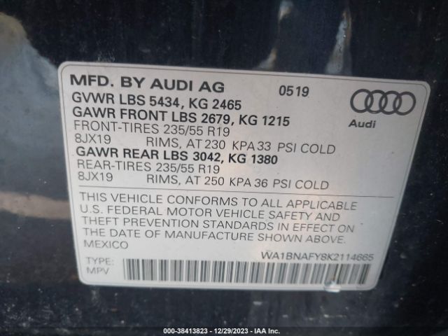 WA1BNAFY8K2114665 Audi Q5 45 Premium