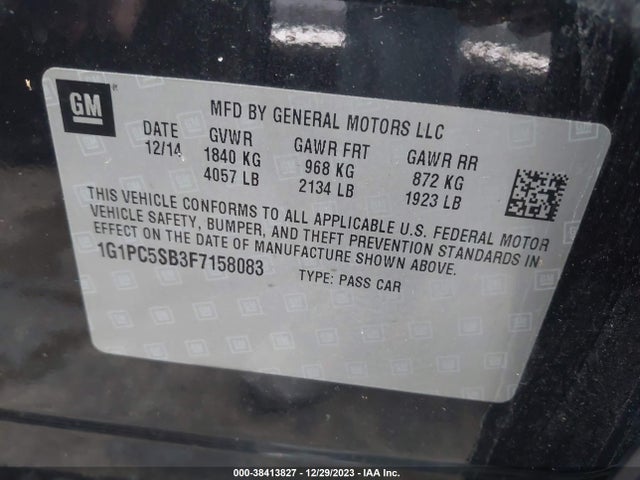 Chevrolet Cruze 1lt Auto 2015 1G1PC5SB3F7158083 Image 9
