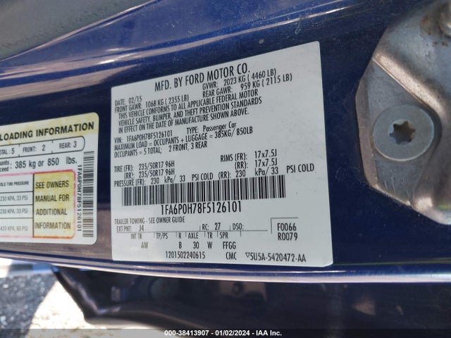 1FA6P0H78F5126101 Ford FUSION SE