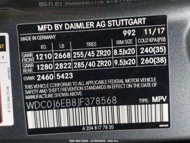 2018 MERCEDES-BENZ AMG GLC 43 COUPE WDC0J6EB8JF378568 Photo 8