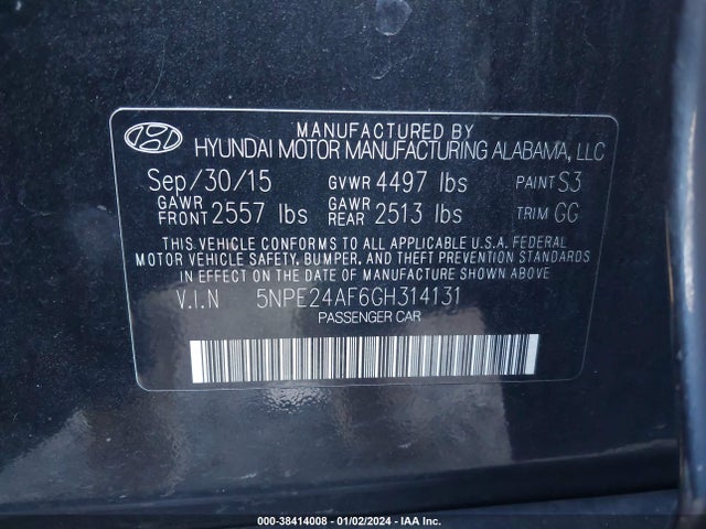 Hyundai SONATA SE 2016 5NPE24AF6GH314131 Image 9
