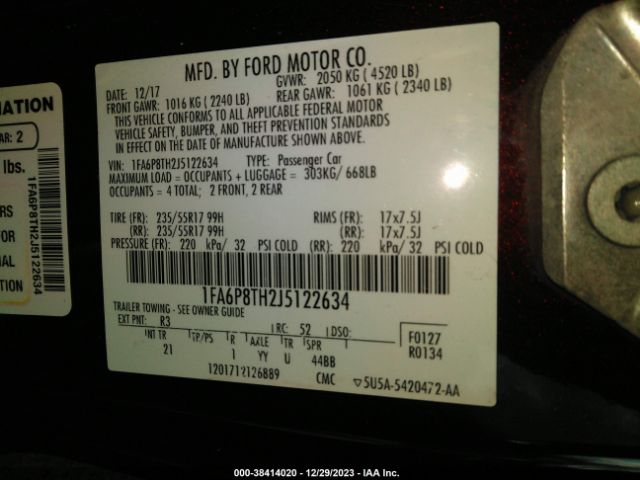 1FA6P8TH2J5122634 Ford Mustang Ecoboost