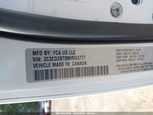 2C3CDZBT0MH563777 Dodge Challenger R/t