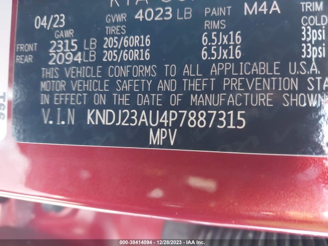 KIA SOUL LX 2023 KNDJ23AU4P7887315 Image 9