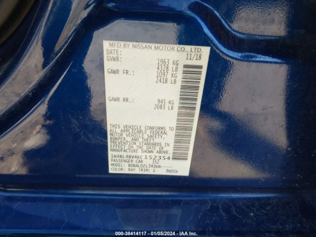 1N4BL4BV4KC152354 Nissan Altima 2.5 S