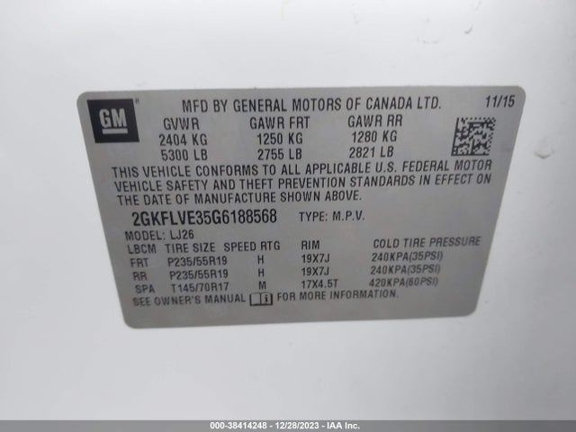 GMC Terrain Denali 2016 2GKFLVE35G6188568 Image 9