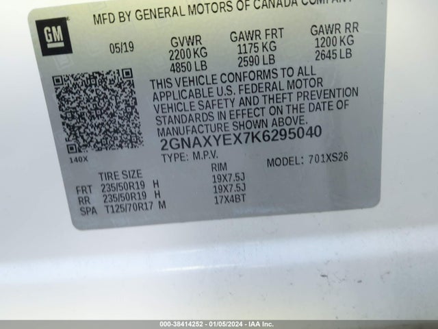 Chevrolet Equinox Premier 2019 2GNAXYEX7K6295040 Image 9